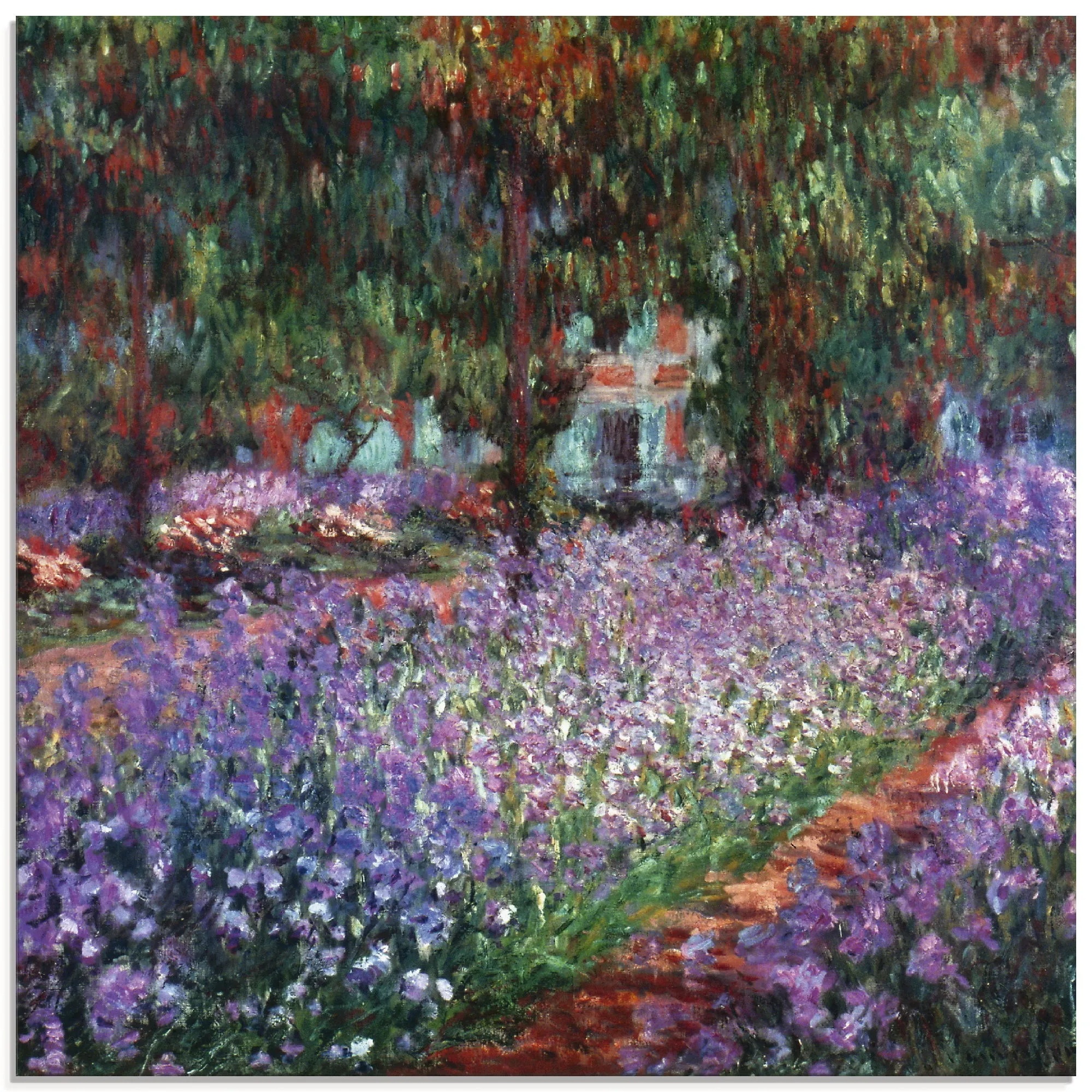 Artland Glasbild »Der Garten des Künstlers bei Giverny«, Garten, (1 St.) Artland lila