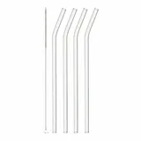 LEONARDO Trinkhalme Leonardo Glastrinkhalme gebogen mit Bürste (23cm) (5-teilig)