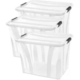 Siena Garden Aufbewahrungsbox Anzio 51 x 38,5 x 37,5 cm 3-tlg. transparent