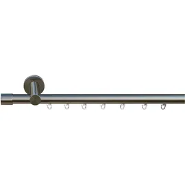 INDEKO Gardinenstange INDEKO "Consul", silber (edelstahlfarben), L:420cm Ø:16mm, Aluminium, Gardinenstangen, Innenlauf Komplett-Set inkl. Gleitern und Montagematerial