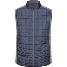 James & Nicholson Hybrid Strickfleece Gilet light melange/anthracite melange 2