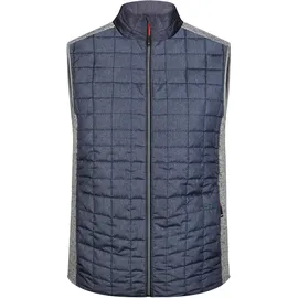 James & Nicholson Hybrid Strickfleece Gilet light melange/anthracite melange 2