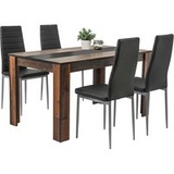 Tischgruppe Helene Old Wood Nachbildung schwarz B/h/t: ca. 140x76x80 cm