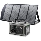 ALLPOWERS Solargenerator R600 mit 140W Solarpanel, 299WH LiFePO4 Batterie, 2x 600W (1200W Spitze) AC Ausgang Tragbare Powerstation, Mobile Stromversorgung für Garten Reise Camping Wohnmobil Notfall