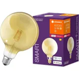 LEDVANCE Smarte LED-Lampe mit ZigBee, Sockel E27, Dimmbar, Warmweiß (2400K), Goldene Globeform, Klares Filament, Ersatz für 55W-Glühbirnen, steuerbar mit Systemen wie Alexa, Google, 1er-Pack