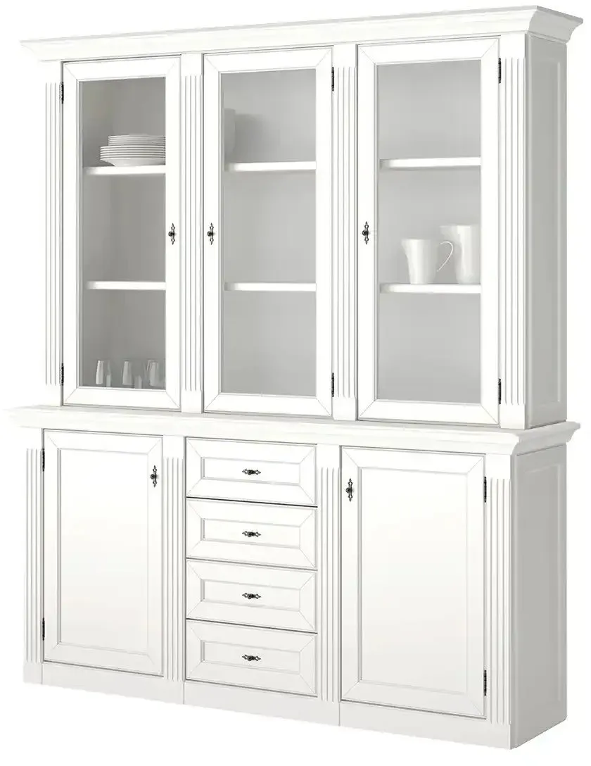 maison bleue Buffet  Petit Chalet ¦ weiß ¦ Maße (cm): B: 171 H: 197 T: 44.0