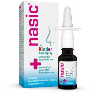 nasic für Kinder Nasenspray mit dem Wirkplus | Abschwellendes & wundheilungsförderndes Schnupfenspray für Kinder ab 2 Jahren | Mit Xylometazolin & Dexpanthenol | 10 ml