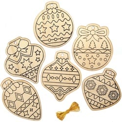 Christbaumkugeln aus Holz zum Ausmalen  (pro Set 12) Bastelaktivitäten zu Weihnachten