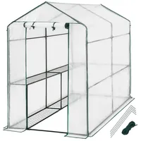 Tectake tectake® Foliengewächshaus, 3,6 m3, mit Plane - weiß - Weiß