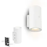 Briloner Sticklights - LED Wandleuchte ohne Stromanschluss und ohne Bohren mit Akku, Touch, dimmbar, warmweißes Licht, Wandlampe zum Kleben, Leselampe, Wohnzimmerlampe, Flurlampe, 6,1x12 cm, Weiß