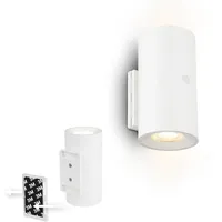 Briloner Sticklights - LED Wandleuchte ohne Stromanschluss und ohne Bohren mit Akku, Touch, dimmbar, warmweißes Licht, Wandlampe zum Kleben, Leselampe, Wohnzimmerlampe, Flurlampe, 6,1x12 cm, Weiß