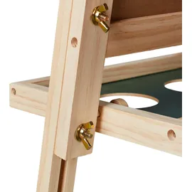 Relaxdays 2 in 1 Kindertafel mit Zubehör Hellbraun,Schwarz