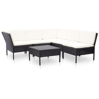 DOTMALL Gartenlounge-Set Sitzgruppe, Poly-Rattan, 2x Ecksofa, 1xTisch, Outdoor, Lounge-Möbel schwarz|weiß