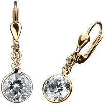 FIRETTI Ohrhänger Solitär Glitzer Gelbgold 333 9mm