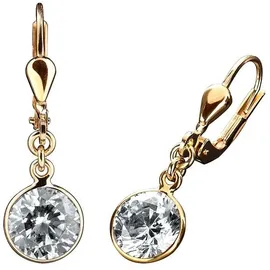 FIRETTI Ohrhänger Solitär Glitzer Gelbgold 333 9mm