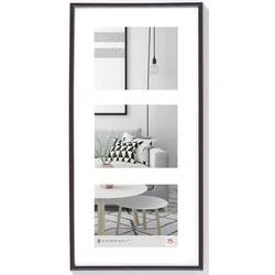 walther + design Galeria Kunststoff Bilderrahmen, schwarz, 3x 13x18 cm