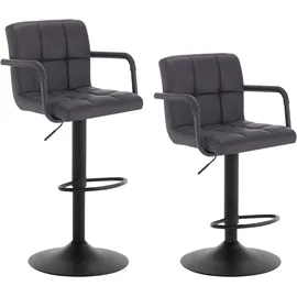 Woltu Barhocker 2er Set mit Rückenlehne höhenverstellbar drehbar 2 x 2 St Schwarz