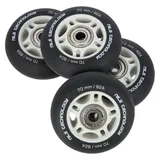Nils Extreme PU 70x24 82A matt schwarz (4 Stk.) – ABEC-9 (8 Stk.) Set