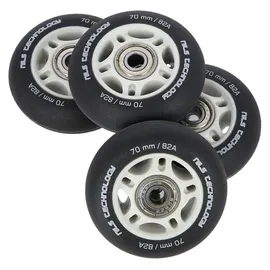 Nils Extreme PU 70x24 82A matt schwarz (4 Stk.) – ABEC-9 (8 Stk.) Set