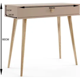 bettso Schminktisch 90 x 80 x 39 cm Beige