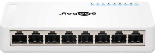 Goobay 8 Port 10/100/1000Mbps Gigabit Ethernet Switch Auto-Negotiation Weiss
