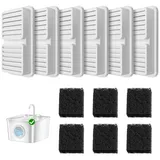 Katzenbrunnen 12 Filters: Katzen Trinkbrunnen Filter - 6 Kohlefilter Trinkbrunnen + 6 Schaumstofffilter, passend für den 2,6L Katzenbrunnen für Katzen, mit Vierfaches Filtration