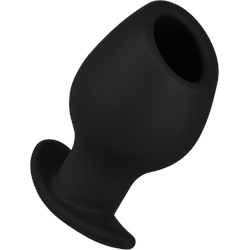 Silikon-Analplug mit Tunnel M,  9,8 cm, schwarz