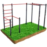 K-Sport Outdoor Calisthenics Gerät mit Sprossenwand Und Hangelleiter dunkelgrau|ROT No Size