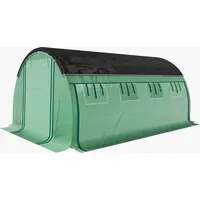 Outsunny Gewächshaus 4 x 3 x 2 m Foliengewächshaus mit 8 Fenster, Rolltüren, Aufrollbar Seitenwänden, UV-beständiger Folientunnel, Winterfest Tomatenhaus mit Erdanker, Grün   Aosom