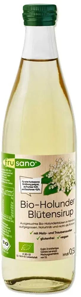 Frusano Bio Sirup Holunderblüten Flüssigkeit 500 ml