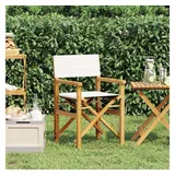 vidaXL Regiestuhl Klappbar Creme Massivholz Teak