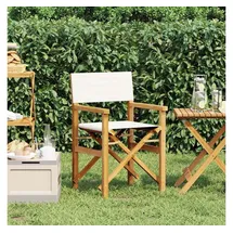 vidaXL Regiestuhl Klappbar Creme Massivholz Teak