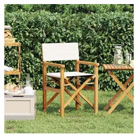 vidaXL Regiestuhl Klappbar Creme Massivholz Teak