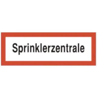 Brandschutzschild als Text Sprinklerzentrale