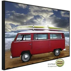 papermoon Infrarotheizung »EcoHeat - Red Beetle Bus«, Matt-Effekt - bunt