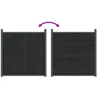 vidaXL Zaunelement Grau 1737x186 cm WPC