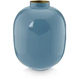 Pip Studio Ovale Vase Metall 32cm Blau Grau