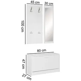 Möbel Boss Garderobe 180 x 27 x 80 cm Weiß