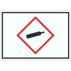 Aufkleber Gasflasche Gas unter Druck Symbol A7 (74x105mm)
