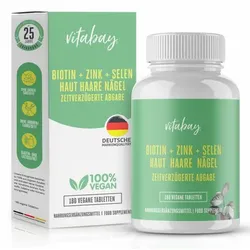 BIOTIN+ZINK+Selen Haut+Haare+Nägel vegan Tabletten 180 St