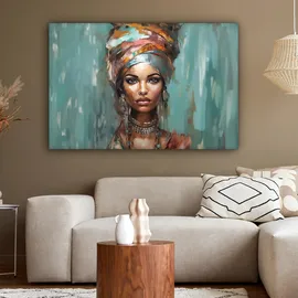 onlywow Leinwand Bilder Abstraktes Porträt XXL 150x100 cm