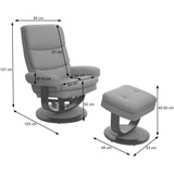 Mendler Relaxsessel HWC-C16, Fernsehsessel TV-Sessel Hocker mit Staufach, MVG-zertifiziert ~ Kunstleder taupe-braun