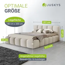 Juskys Catania 180 x 200 cm Beige inkl. Matratze