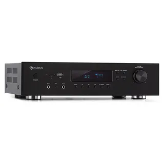 Auna Verstärker, HiFi Stereo Mini Verstärker, HiFi-Verstärker mit Bass & Treble Regler, 5 Kanal Audio-Verstärker, Stereo-Verstärker & Lautspre... - Schwarz