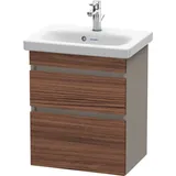 Duravit DuraStyle Waschtisch-Unterschrank DS640302143 50 x 36,8 cm, nussbaum dunkel/basalt matt, 2 Schubkästen, wandhängend