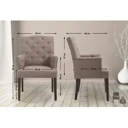 CLP Esszimmerstuhl Sugar im Chesterfield-Stil antik/taupe