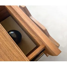 DeLife Lowboard Solu 220 cm Akazie Natur 2 Türen 4 Schübe schwebend 3D-Front - Braun