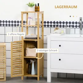 kleankin Badezimmerschrank 29,9 x 120 x 32,9 cm Bambus
