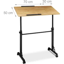 Relaxdays Laptoptisch groß Premium XXL Eiche Nachbildung/hellbraun/schwarz