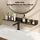 doporro Waschbecken Ablage 60 cm über dem Wasserhahn, Badezimmer Regal ohne Bohren oder zum Bohren, Waschbecken-wasserhahn-organizer, Grau Reglo-17